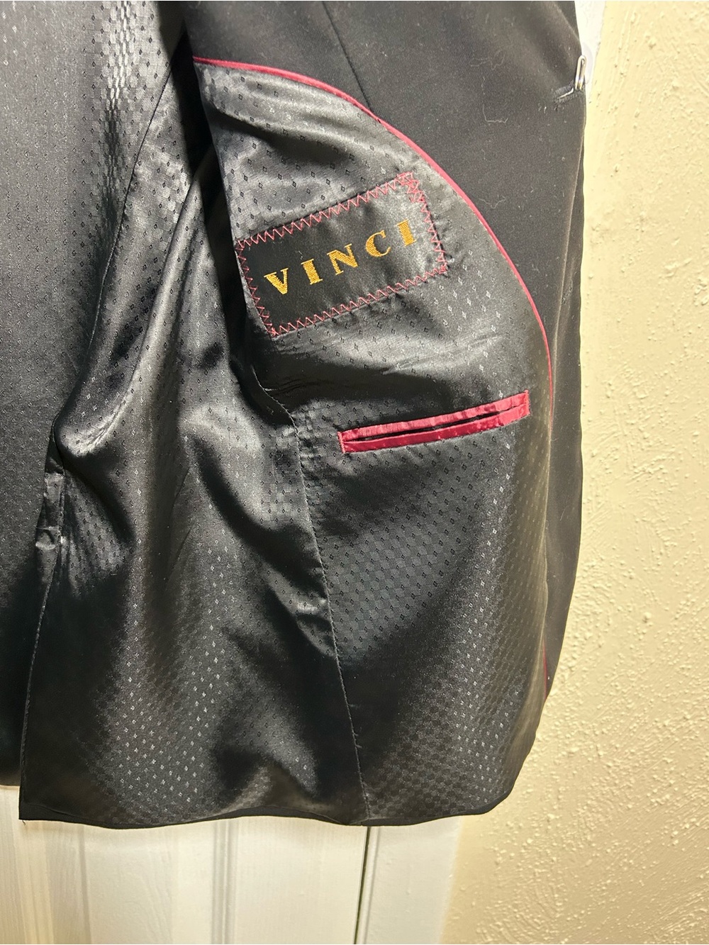 Vinci Black 3 Button Blazer Sport Coat Men’s Formal Suit Jacket Classic Tailored - Picture 13 of 16